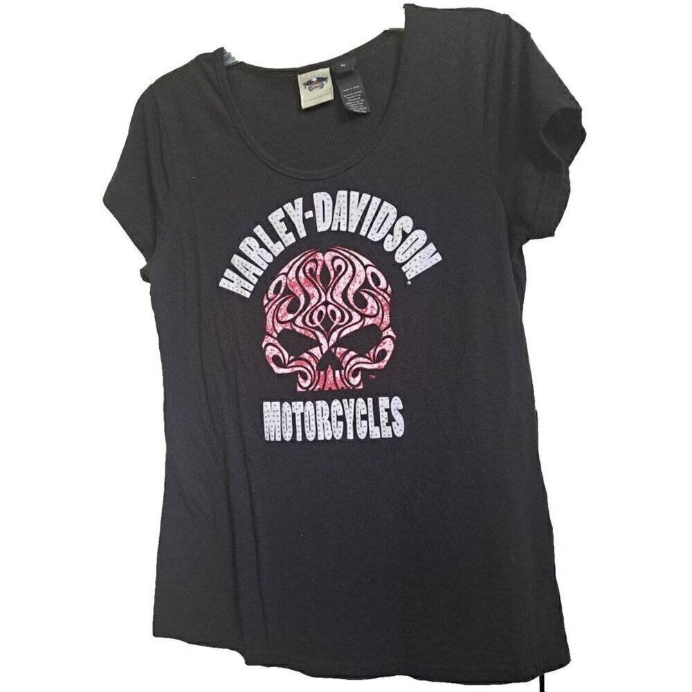 Harley-Davidson Women's Black V-Neck Short Sleeve Tee SEE DESCRIPTION